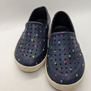 Leather sprinkled color loafers